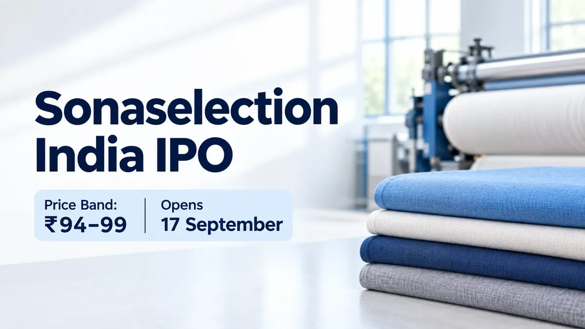 sonaselection india ipo price band 141 6 crore Sonaselection India IPO Price Band Fixed At ₹94–99; Issue Opens 17 September