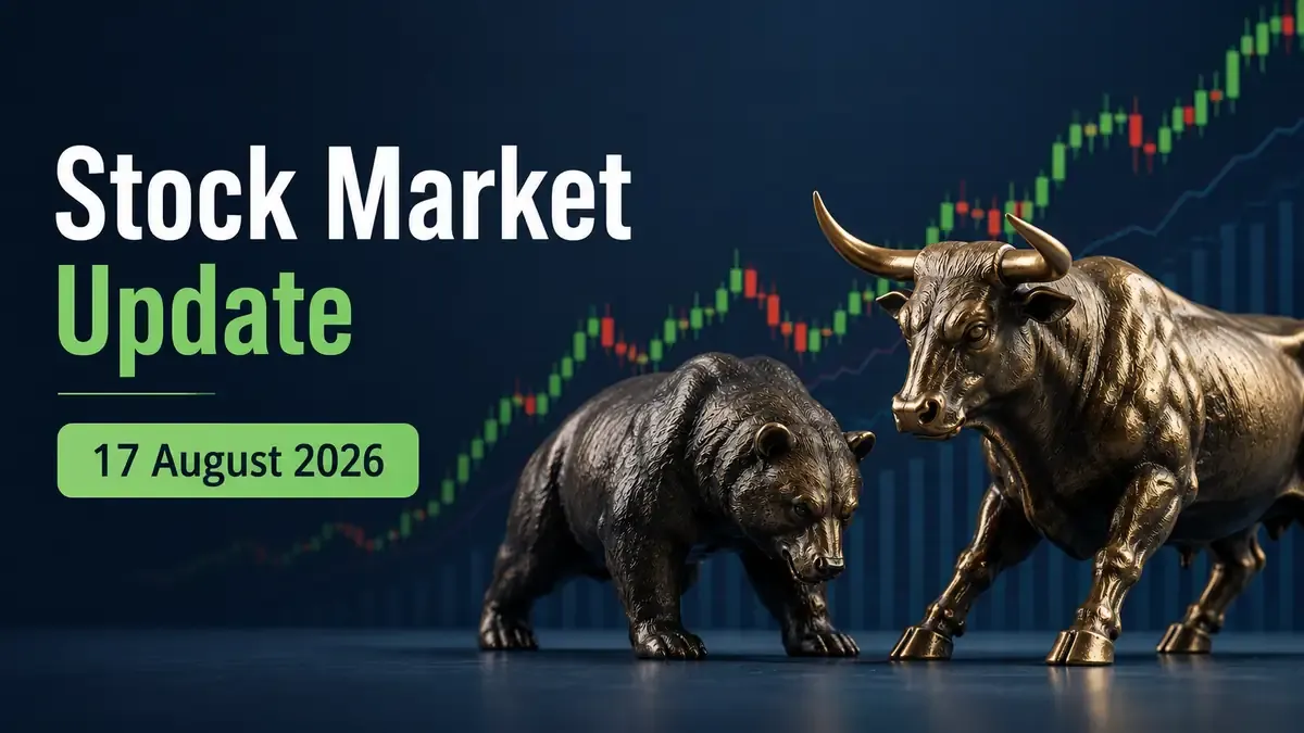 stock market update 17august 2026 sensex nifty Stock Market Update 17 August 2026: Sensex Drops Over 300 Pts; Nifty 50 Below 24,300