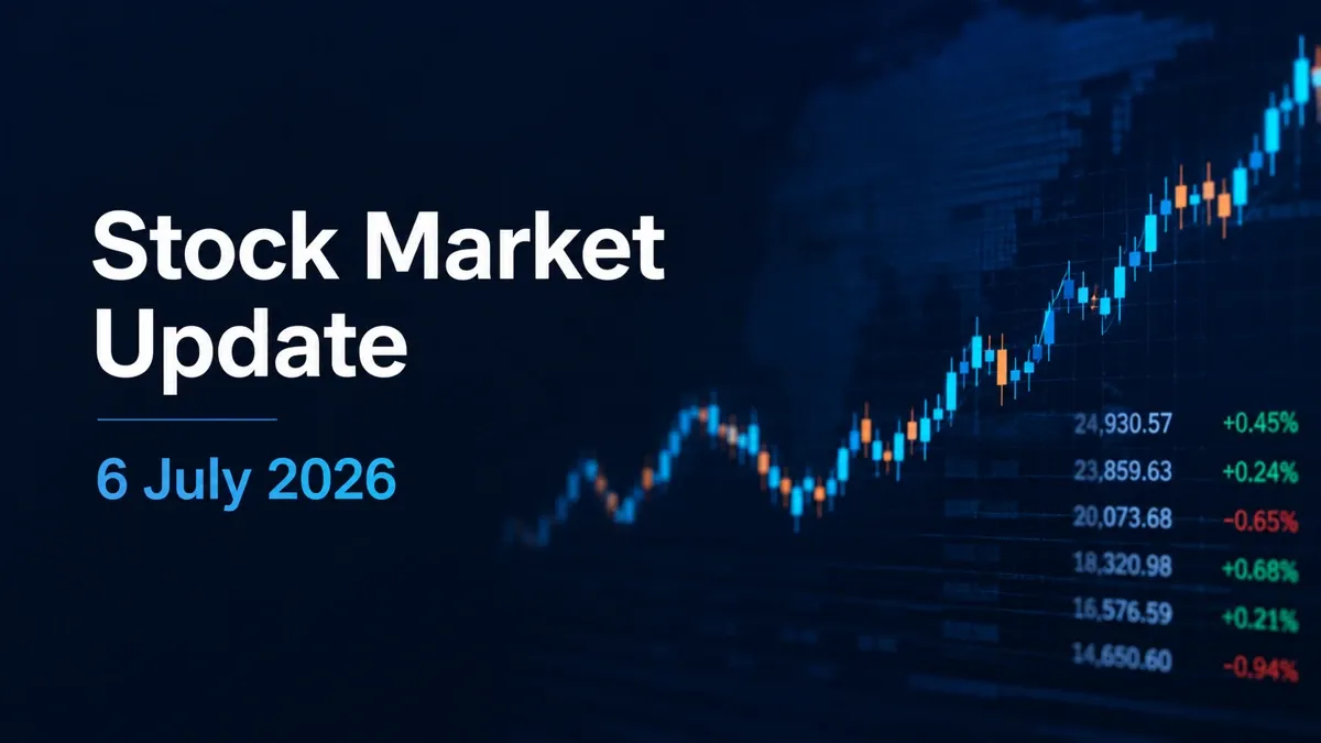 stock-market-update-sensex-nifty-6july-2026 Stock Market Update 6 July 2026: Sensex Gains Over 300 Pts; Nifty 50 Above 24,350