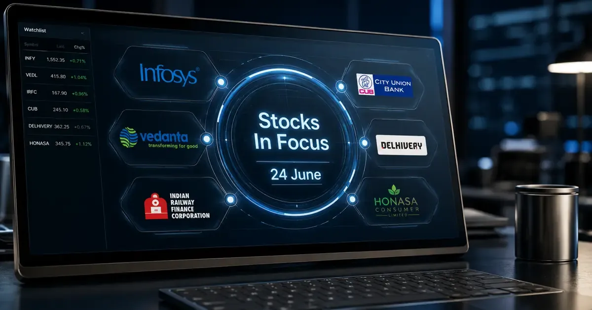 stocks-to-watch-today-infosys-vedanta-irfc-honasa-consumer-24-june-2026 stocks-to-watch-today-infosys