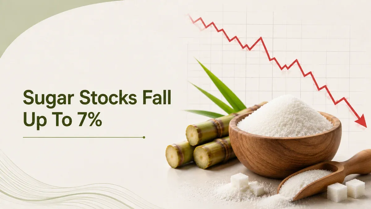 sugar stocks fall government cuts dealer stock limit to 2000 quintals Sugar stocks fall up to 7%: Dwarikesh Sugar, Triveni Engineering, Uttam Sugar under pressure