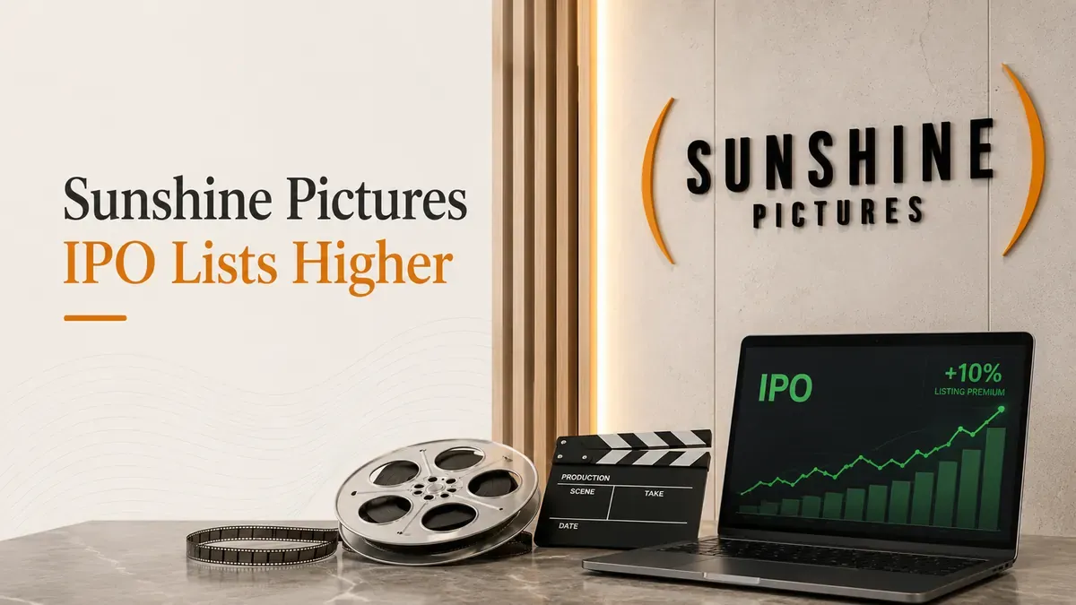 sunshine pictures ipo listing stock lists at 10 percent premium over issue price Sunshine Pictures IPO Listing