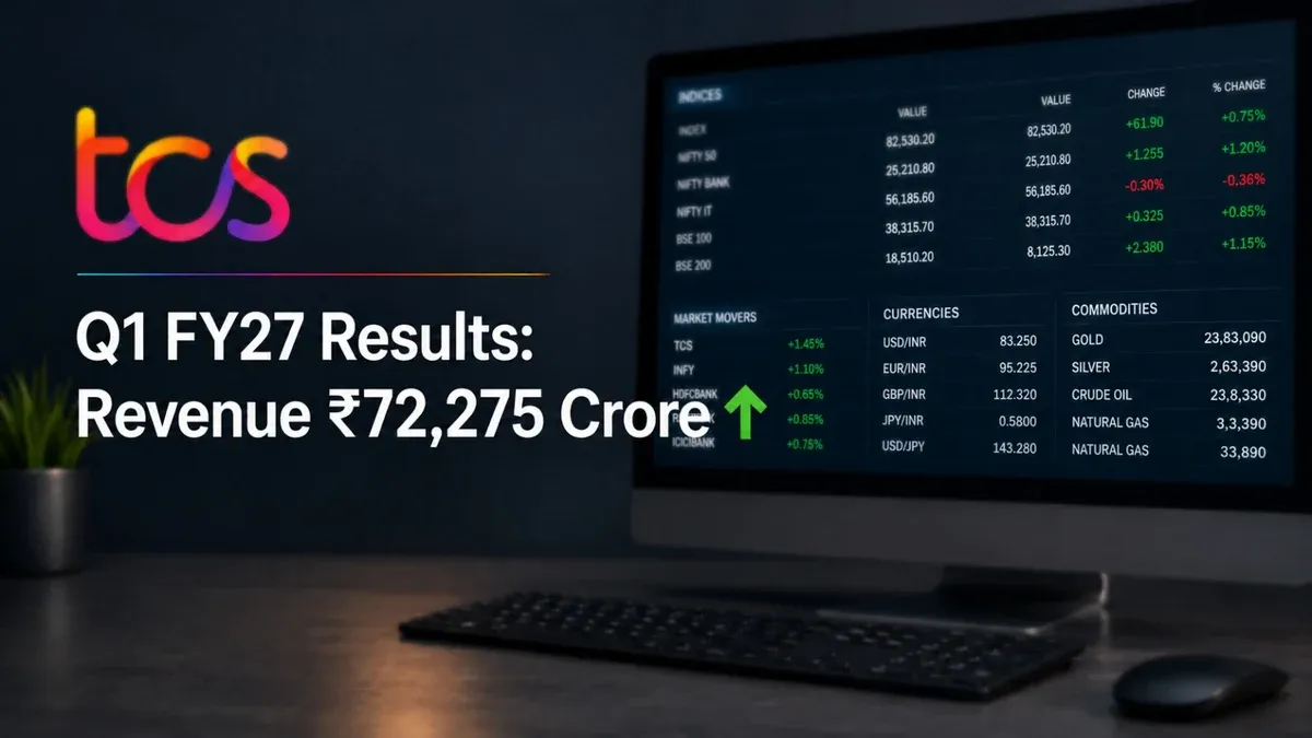 TCS Q1 FY27 Results: Revenue Hits ₹72,275 Crore, Margin Declines