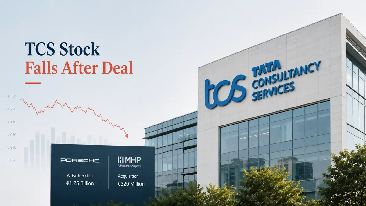 tcs stock falls after euro 1.25 billion porsche ai deal it major to acquire mhp for euro 320 million TCS Stock Falls After €1.25 Billion Porsche AI Deal