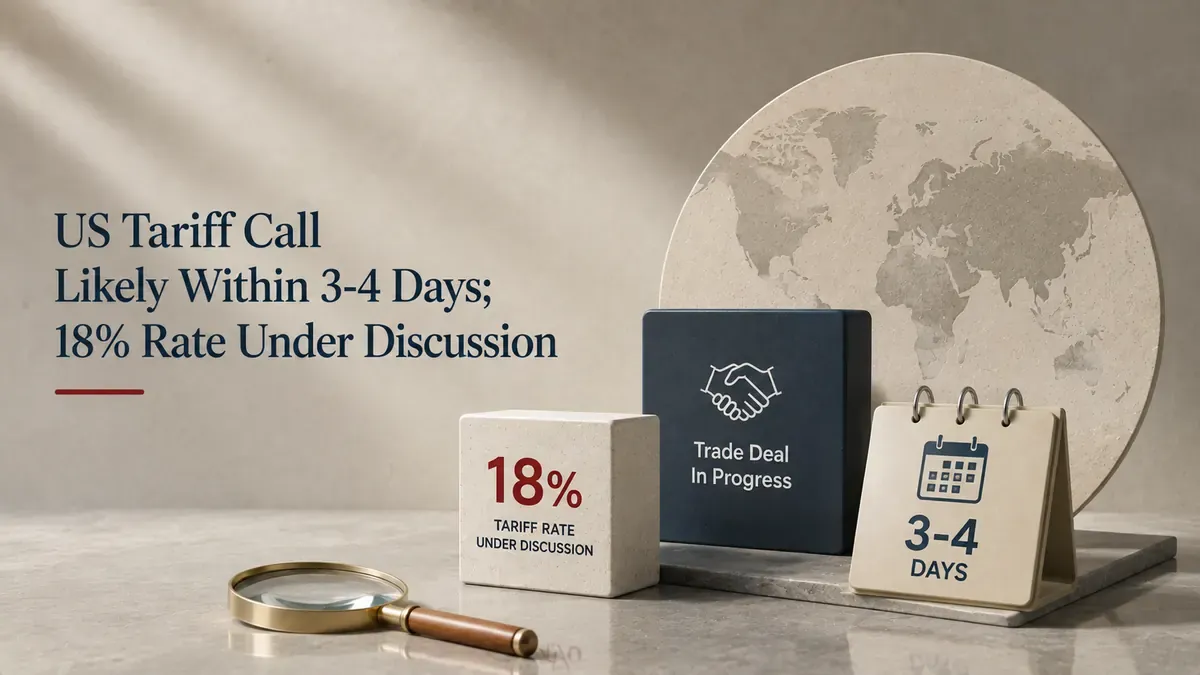 US Tariff Call Likely Within 3-4 Days; 18% Rate Under Discussion