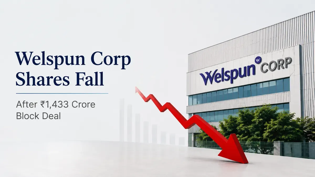 welspun corp share price promoter ceo block deal Welspun Corp Shares Fall 6% After ₹1,433 Crore Block Deal
